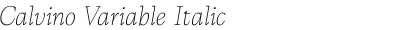 Calvino Variable Italic